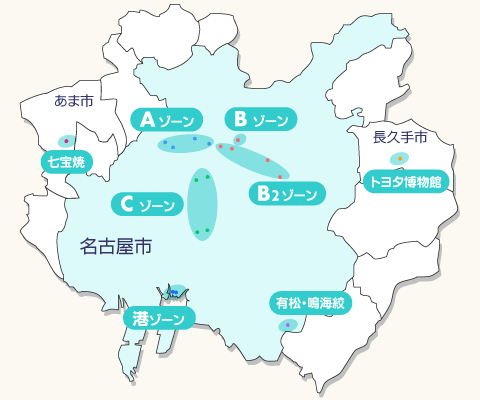 名古屋の見どころMAP