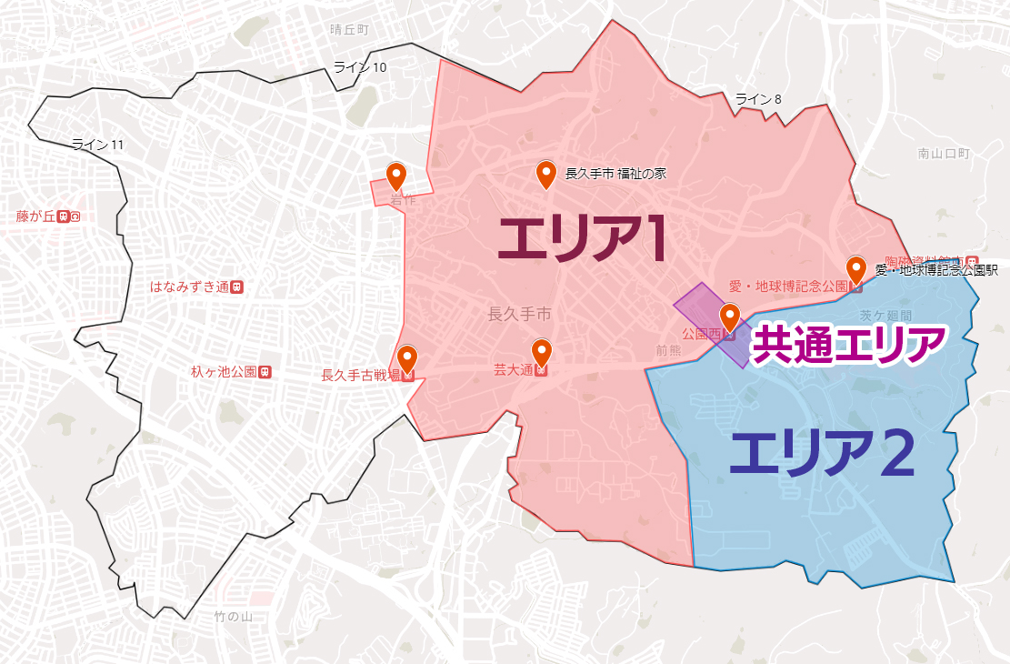 対象地域の地図